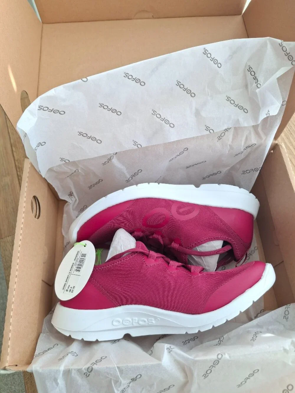 (New) OOFOS – OOmg Sport LS Recovery Shoes (Rosebud) – Women's 8
